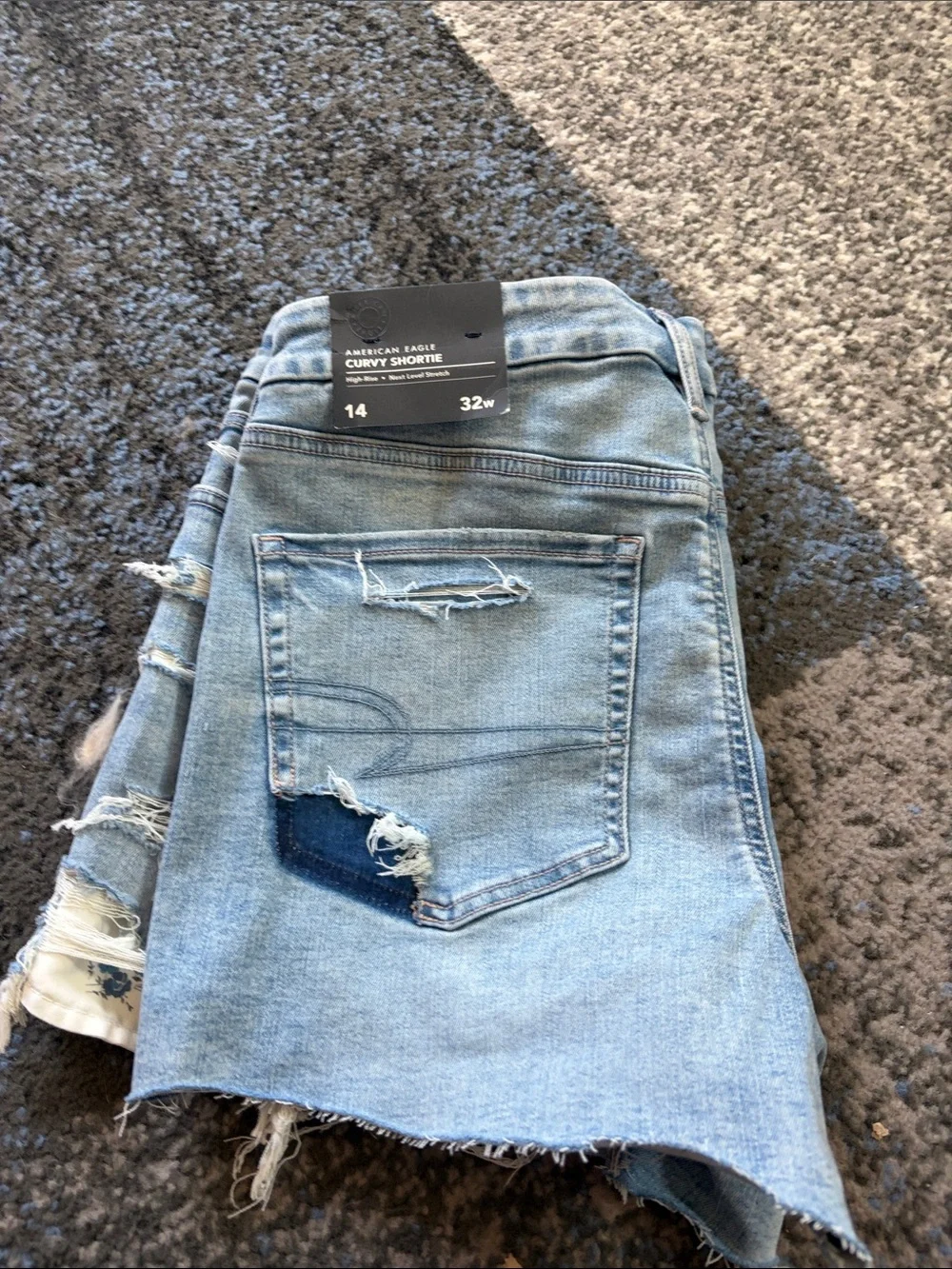 American Eagle Outfitters Light Wash Distressed Denim Shorts